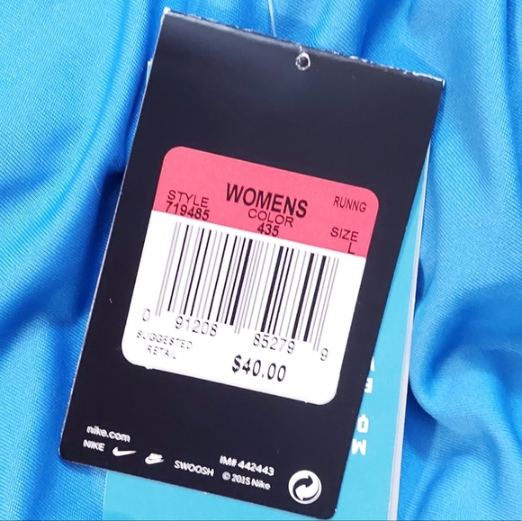 NWT Nike Running Women's Short Sleeve Blue Top ~sz Large - Picture 6 of 6